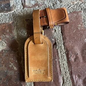 Louis Vuitton Tan Leather Luggage Tag